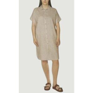 Well Worn | Dresses | Well Worn Womens Black Linen Blend Buttondown Shirt  Dress Shortsleeve 2xl | Poshmark